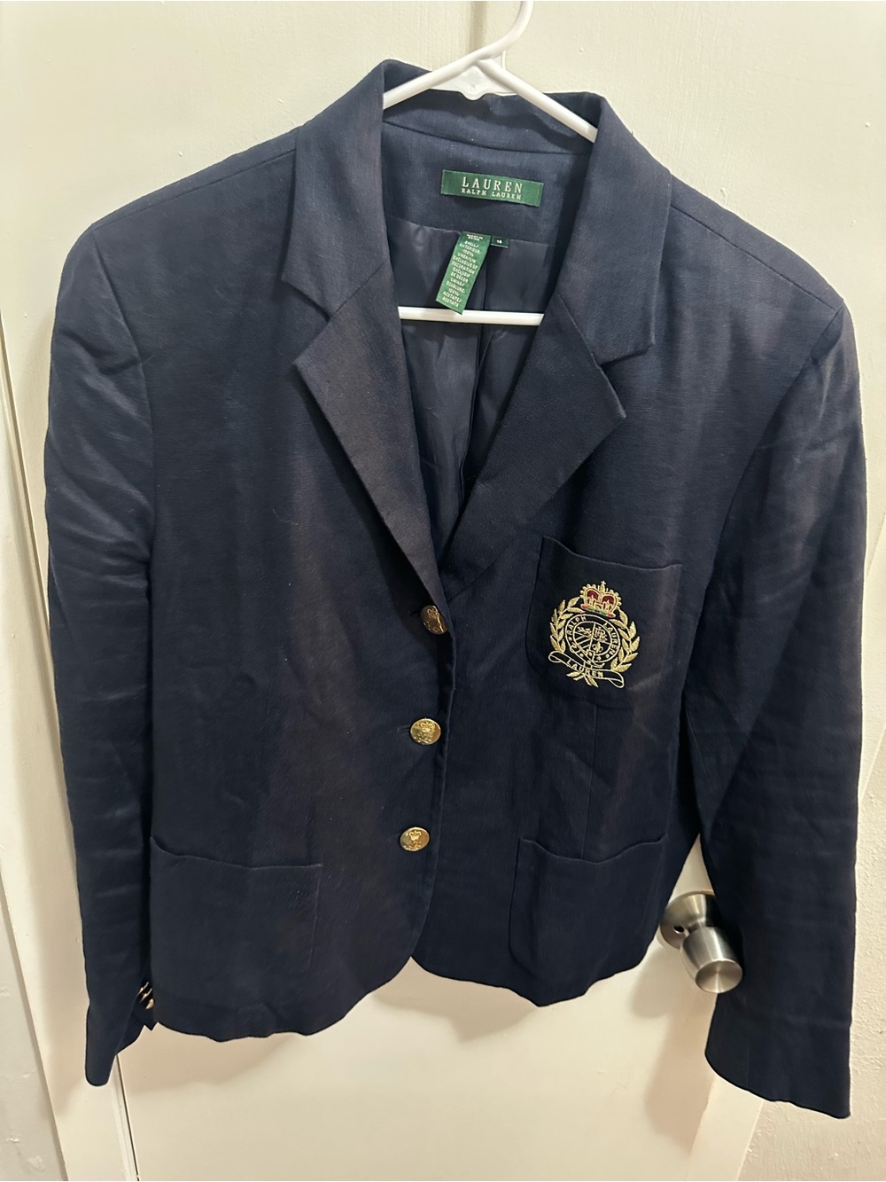 Polo by Ralph Lauren Black Blazer with Gold Crest - Picture 2 of 3